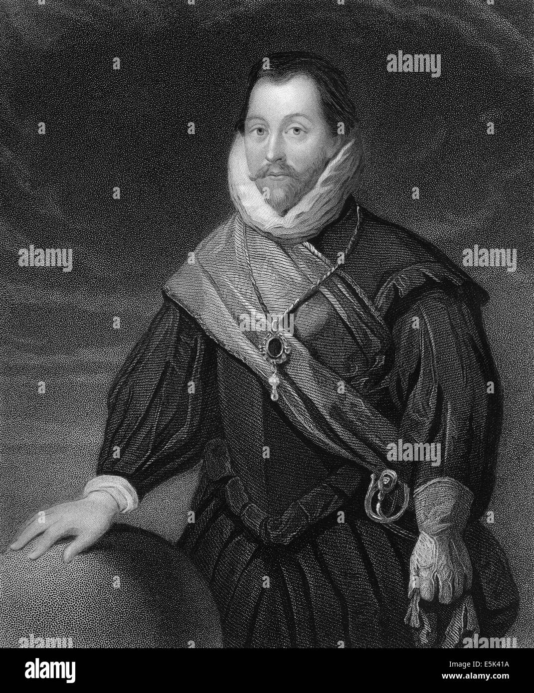 Sir Francis Drake, circa 1540 - 1596, an English sailor, pirate, explorer, Vice Admiral and the first English circumnavigator Stock Photo