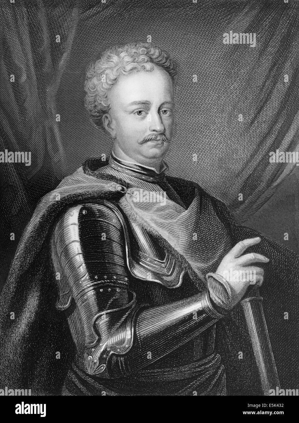 Portrait of John III Sobieski 1629 - 1696, monarch of the Polish–Lithuanian Commonwealth, King of Poland Stock Photo