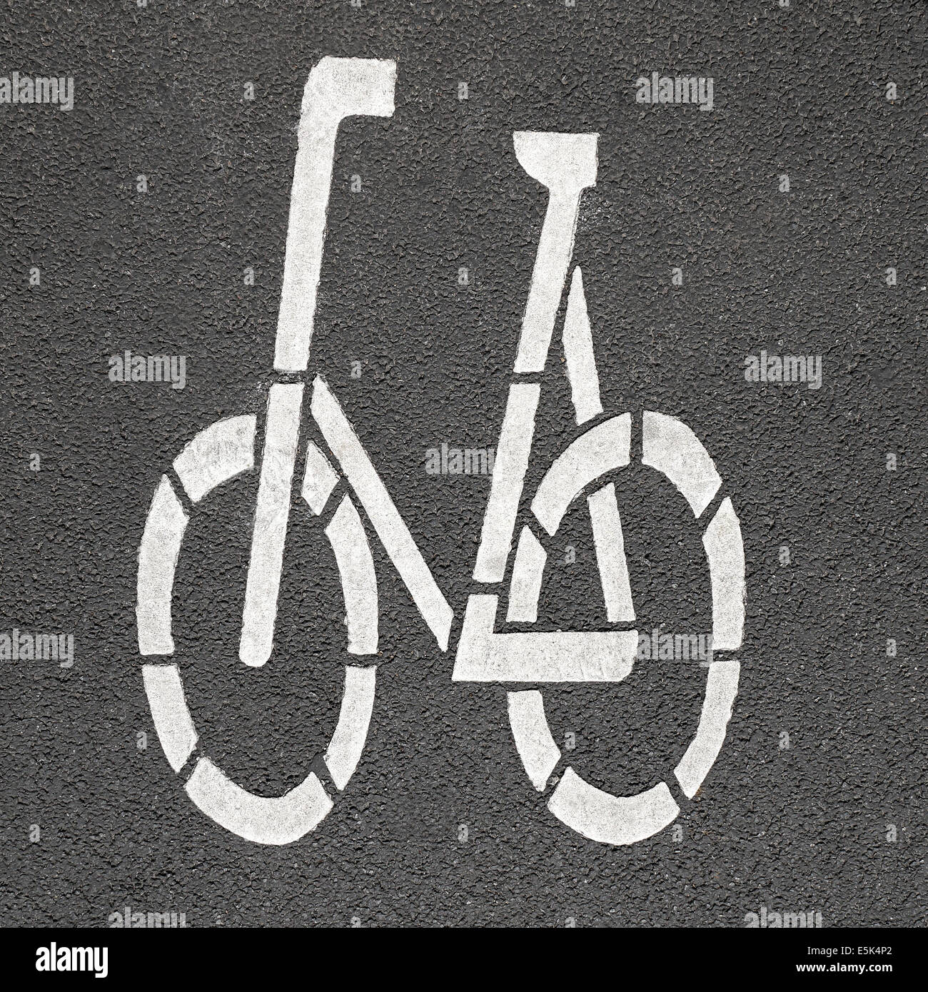 bicycle pictogram painted on asphalt Stock Photo