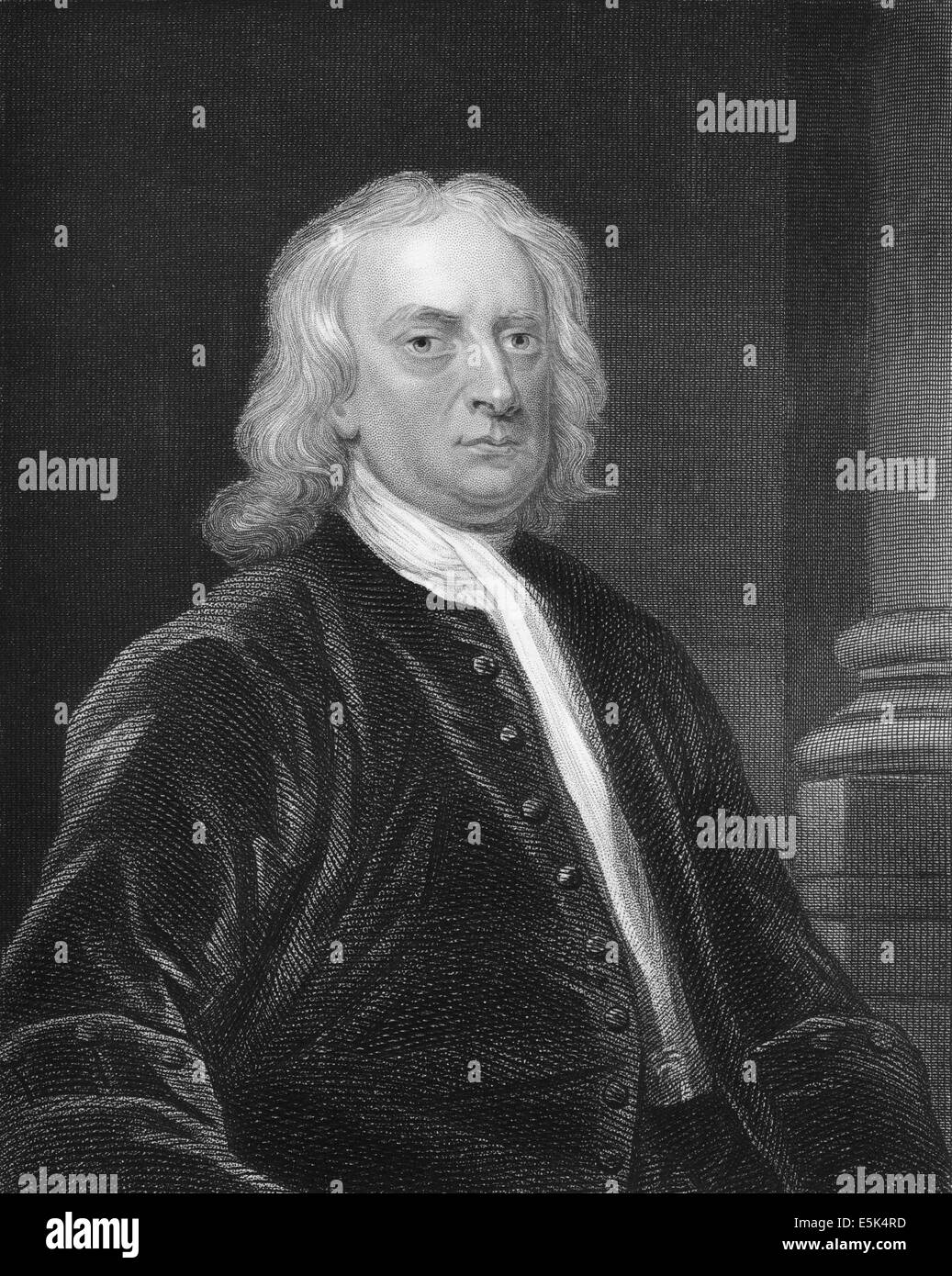 Sir Isaac Newton, 1642-1726, an English physicist and mathematician, Stock Photo