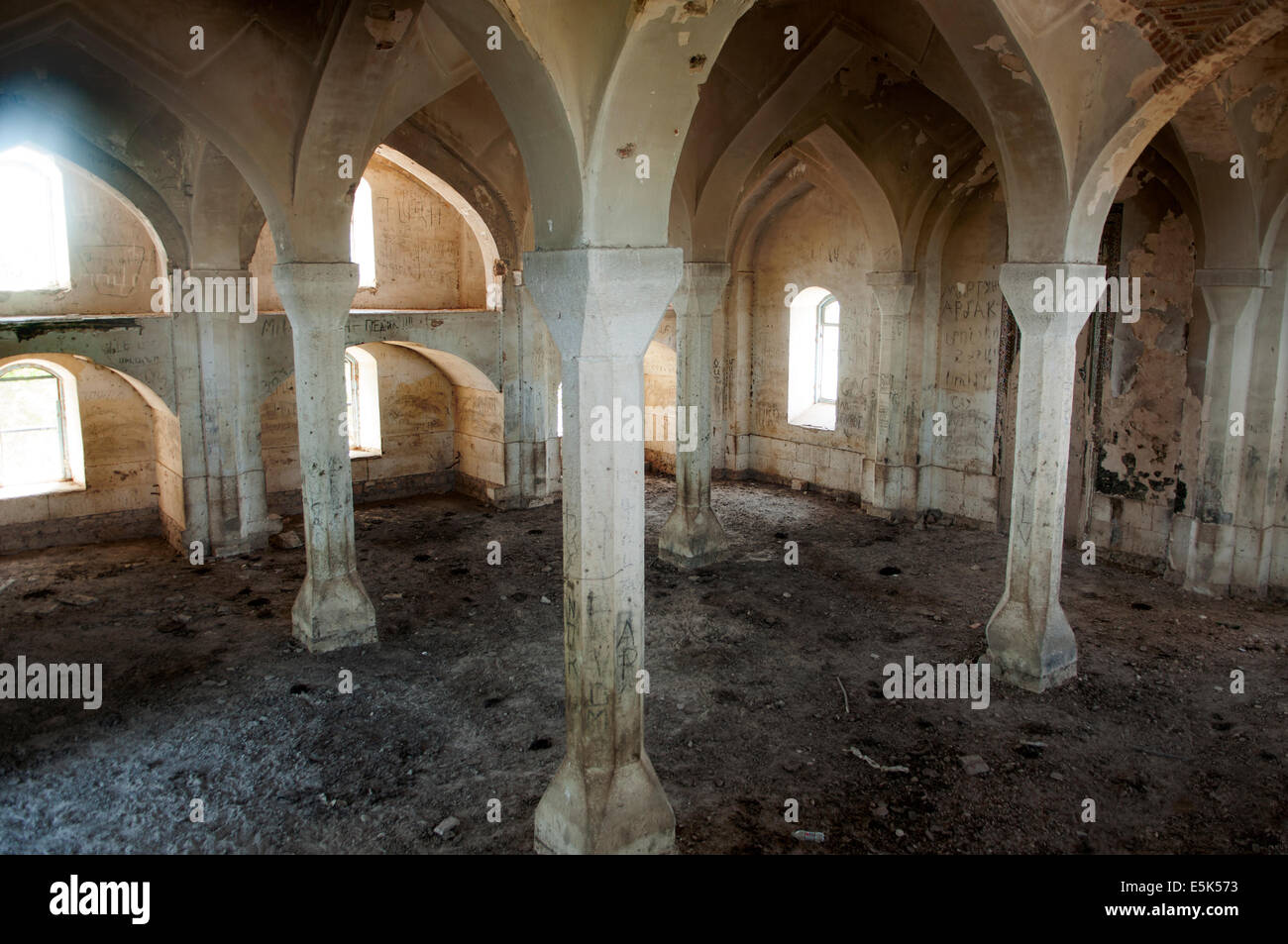 Abandoned ancient Persian Mosque, Agdam ghost town, unrecognized state of Nagorno-Karabakh Stock Photo