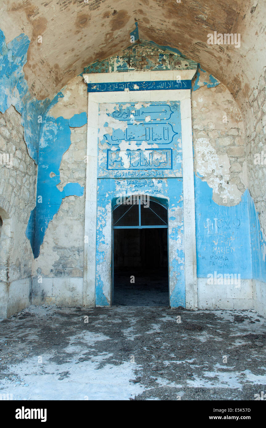 Portal of abandoned ancient Persian Mosque, Agdam ghost town, unrecognized state of Nagorno-Karabakh Stock Photo
