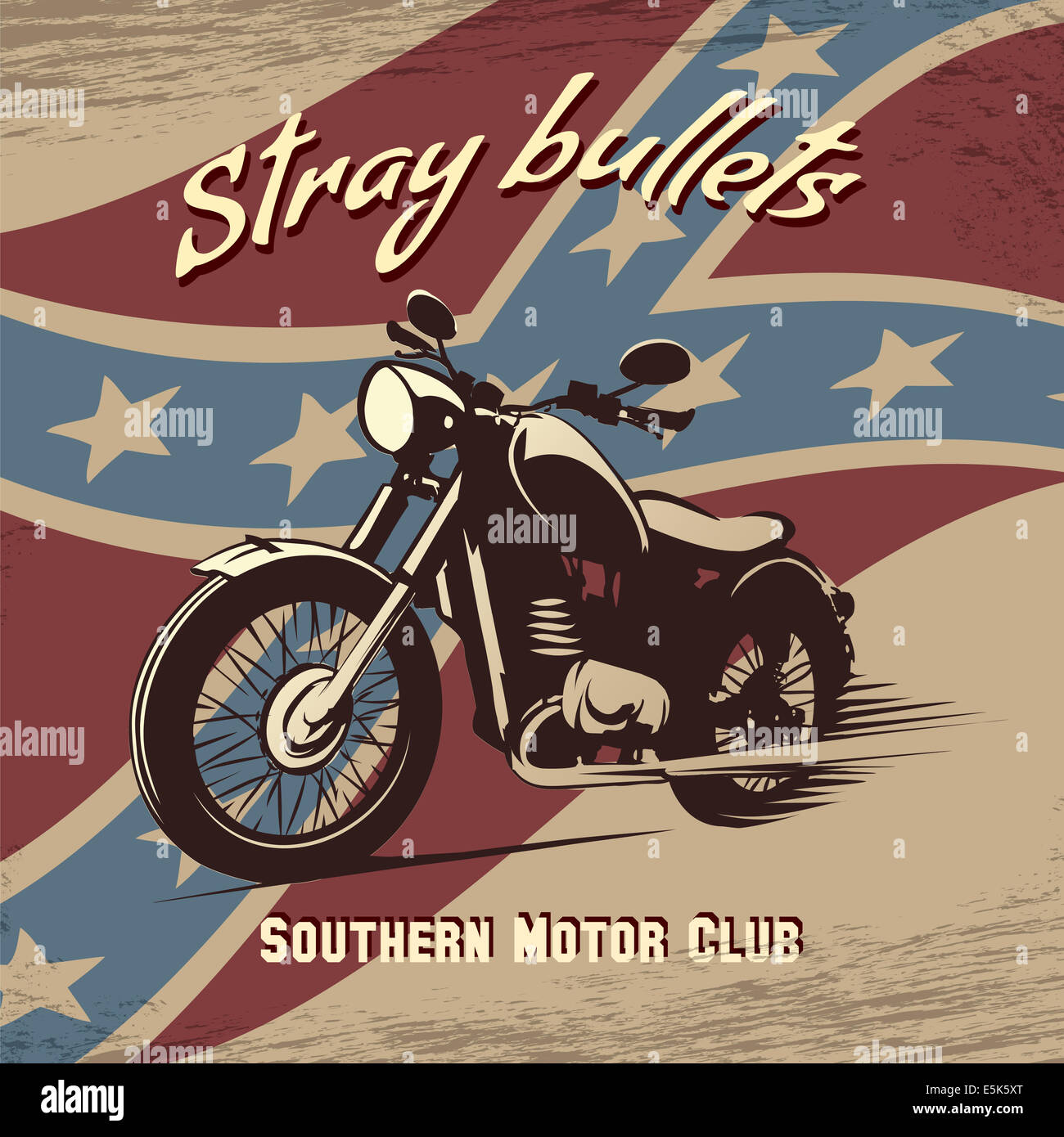 Retro motorcycle club poster Stock Photo