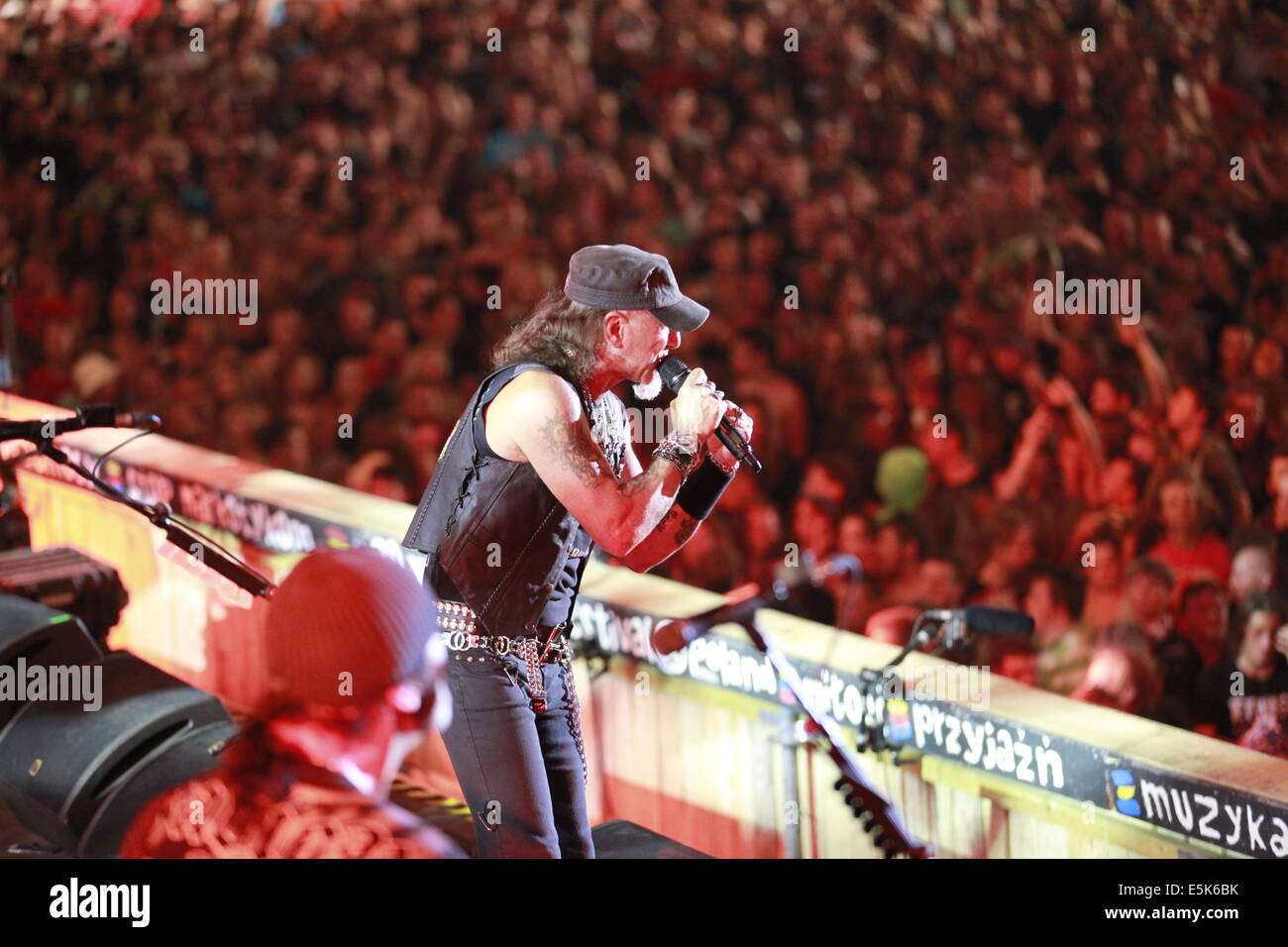 Kuestrin, Poland. 2nd Aug, 2014. A German heavy metal band called