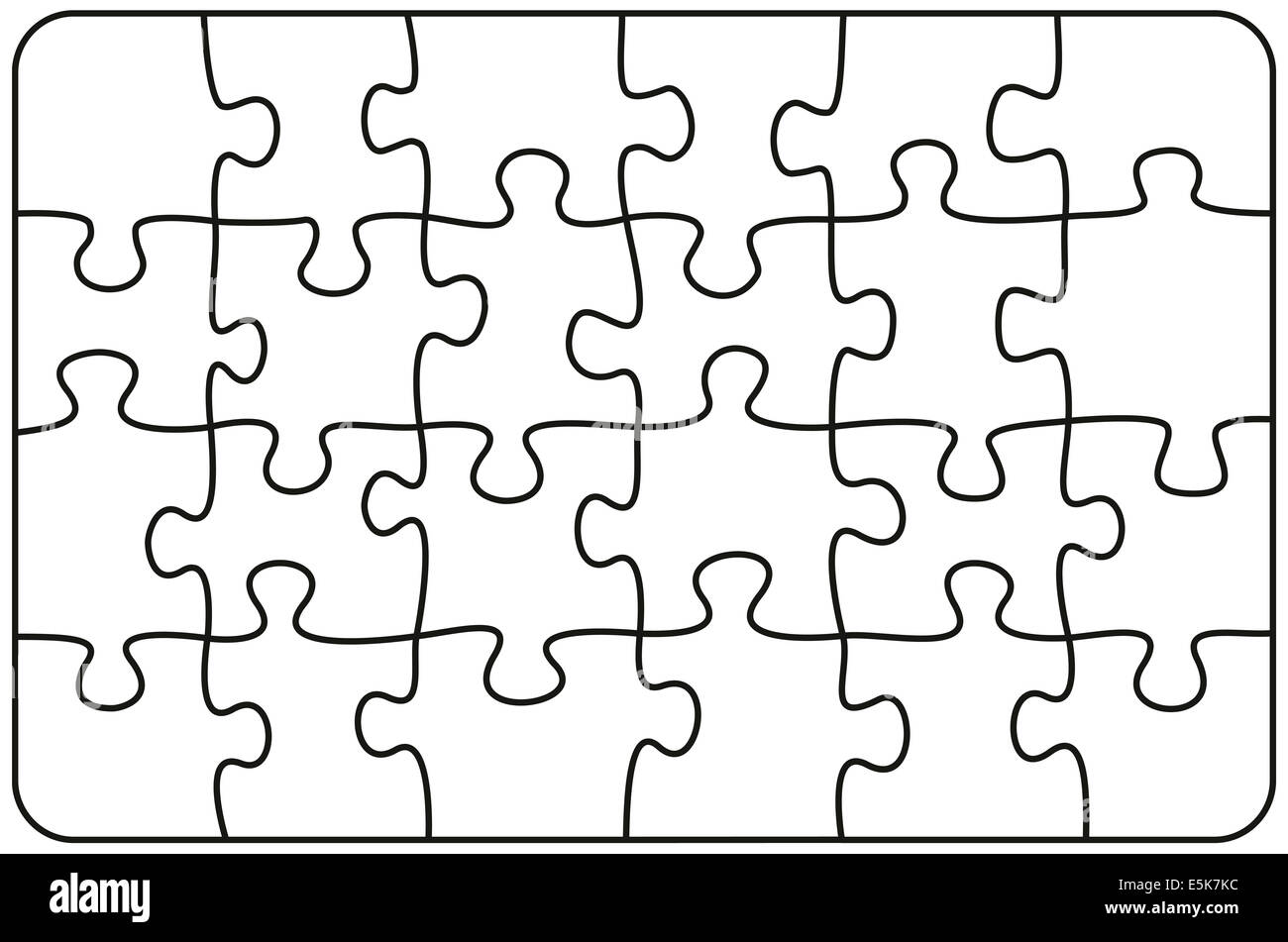 Jigsaw Puzzle Rectangle - illustration on white background. Stock Photo
