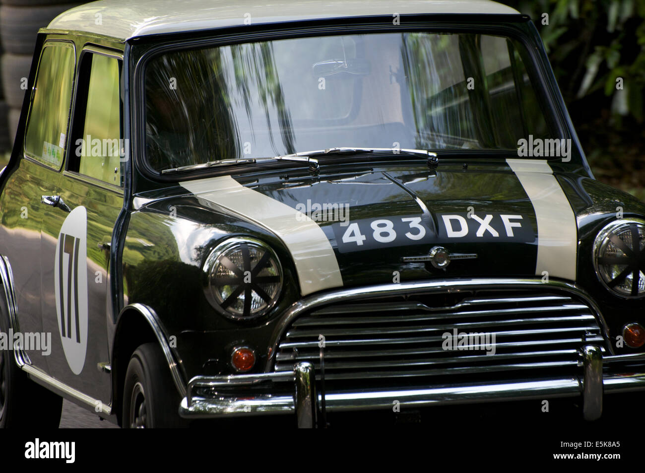 Minis racing at Wiscombe Park hillclimb in Devon UK, July 2014. A set of 18 images Stock Photo