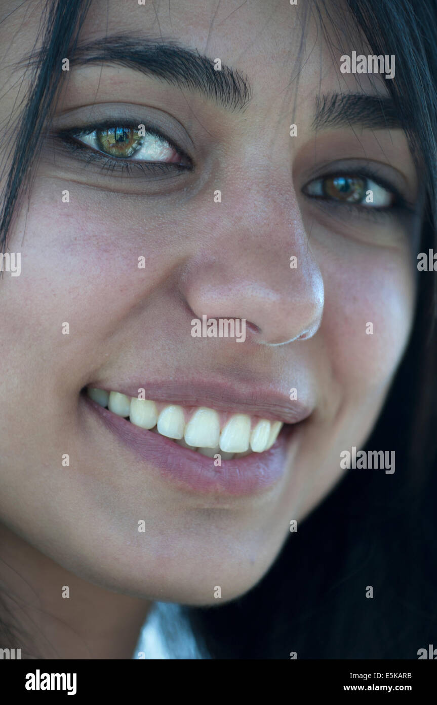 Smiling girl with pale eyes, Armenia Stock Photo