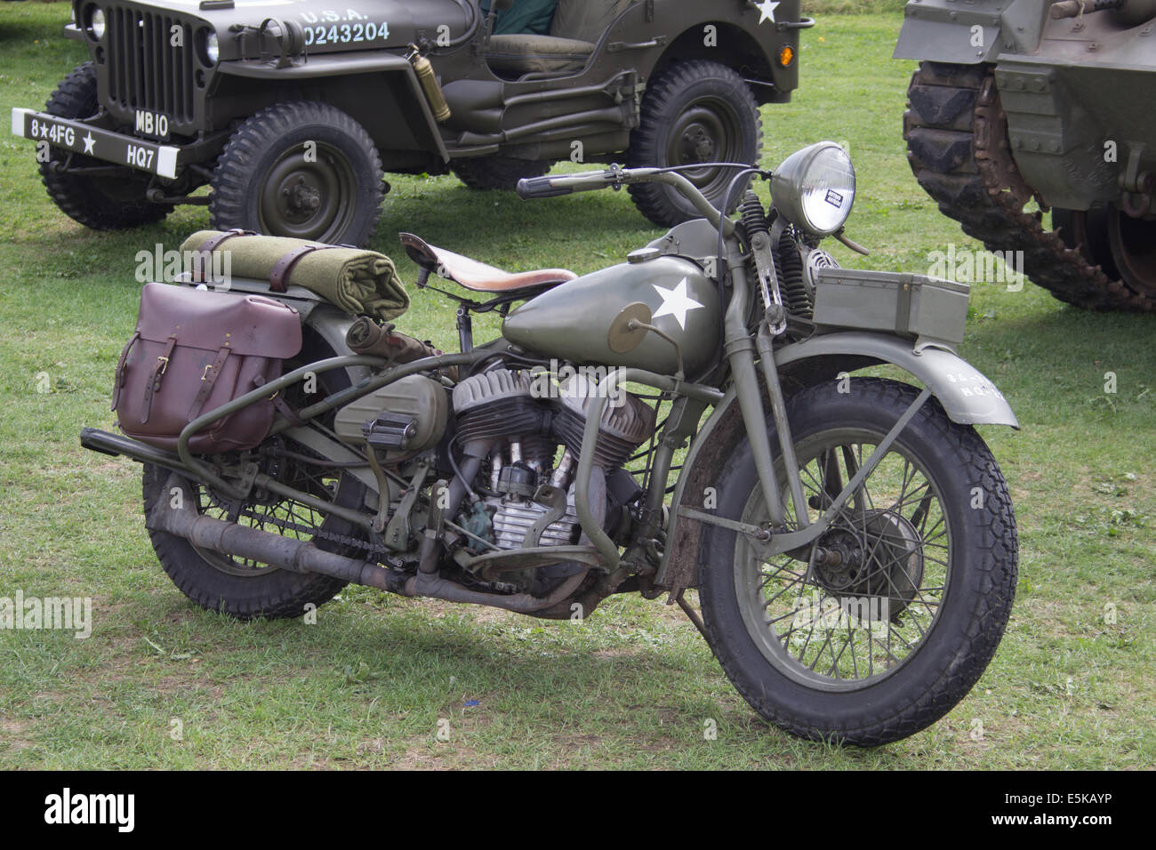 Classic army motorcycle Stock Photo