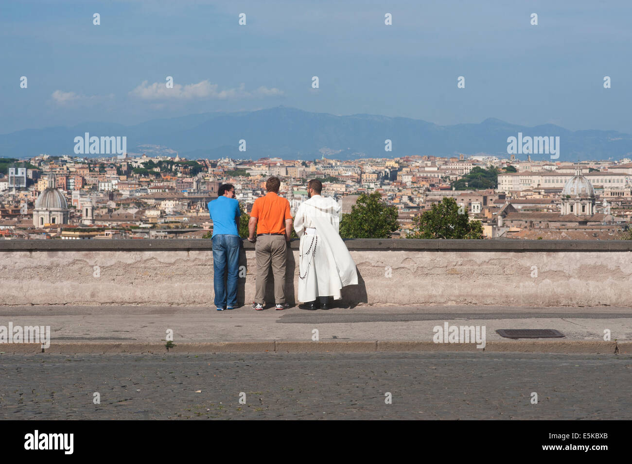 Rome Italy 2014 - People tourists looking at cityscape Stock Photo