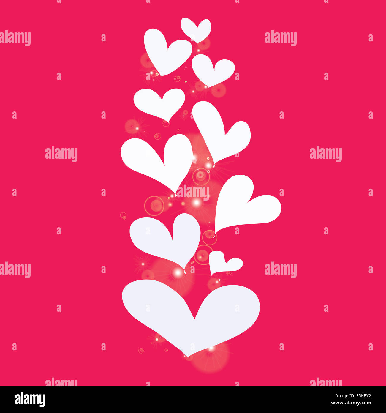 abstract white heart on a red background Stock Photo - Alamy