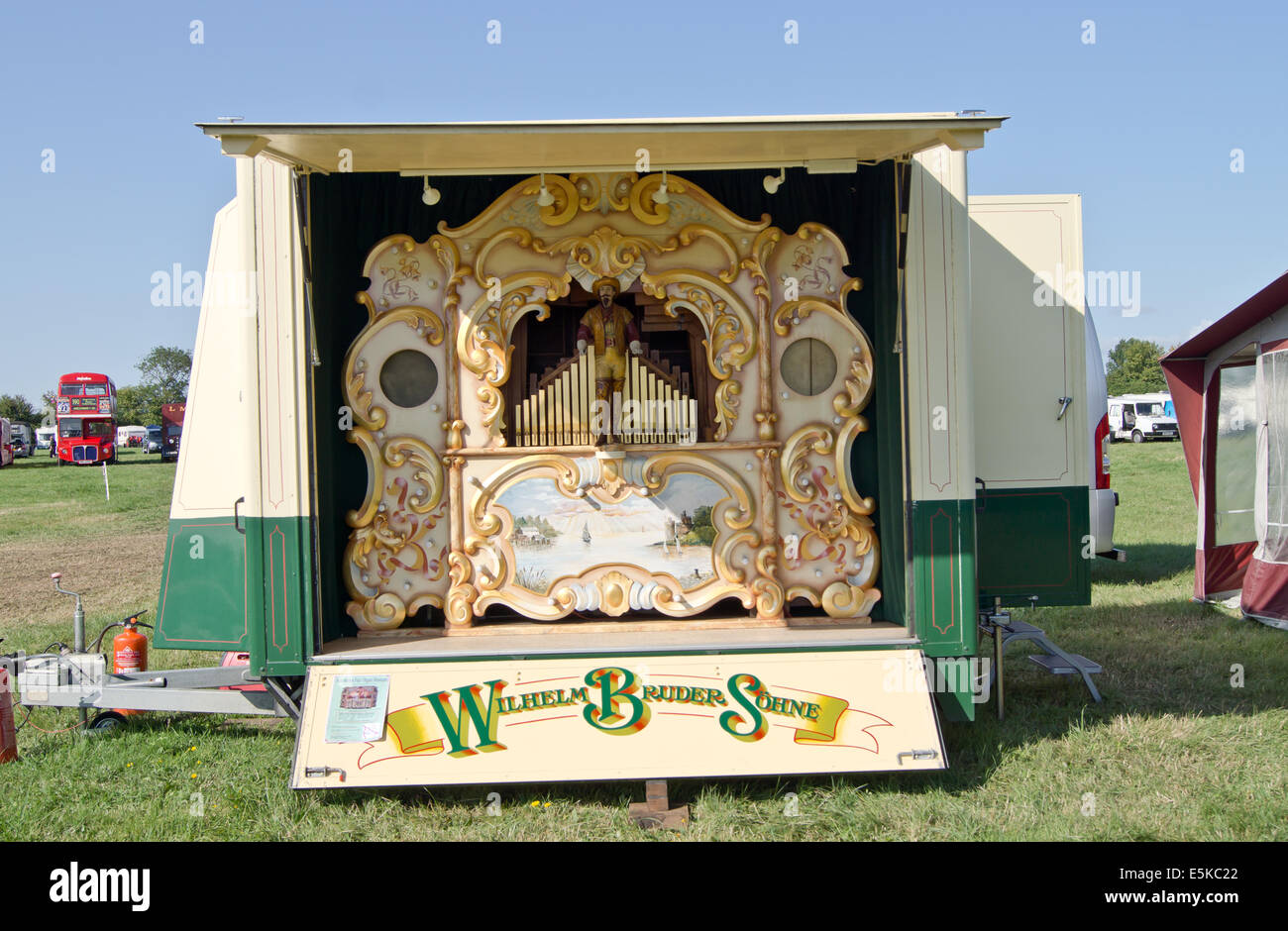Shabbington, Bucks UK, A Wilhelm Bruder sohne fair organ playing for the public. Credit:  Scott Carruthers/Alamy Live News Stock Photo
