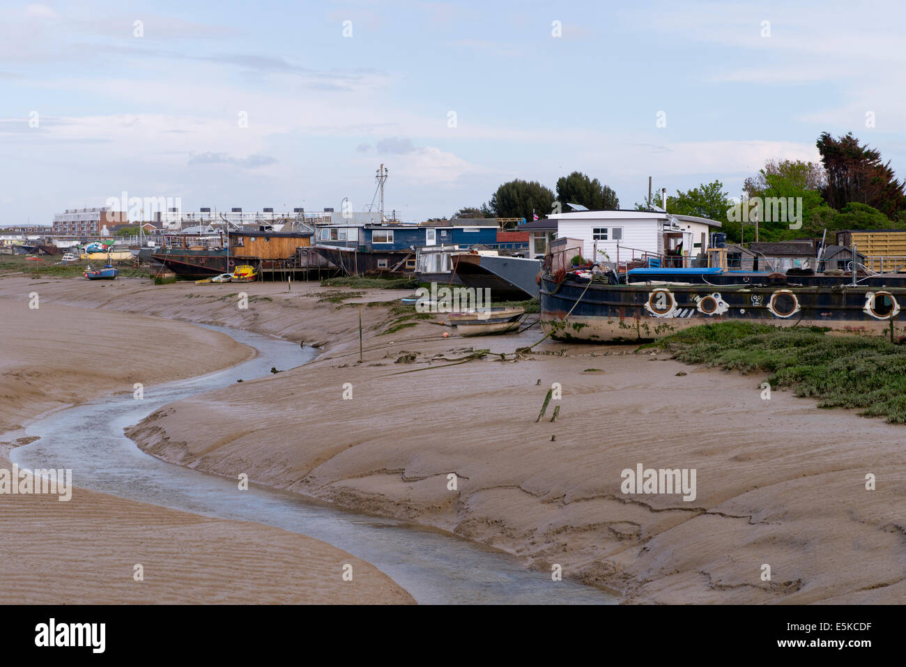 Houseboats Shorehambysea Stock Photo Alamy