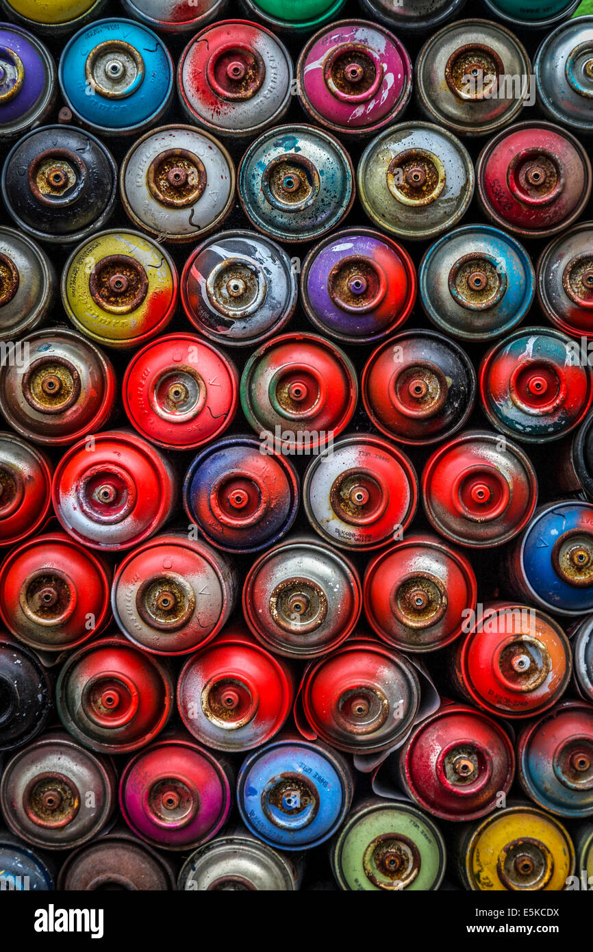 Used Spray Paint Cans Stock Photo Alamy