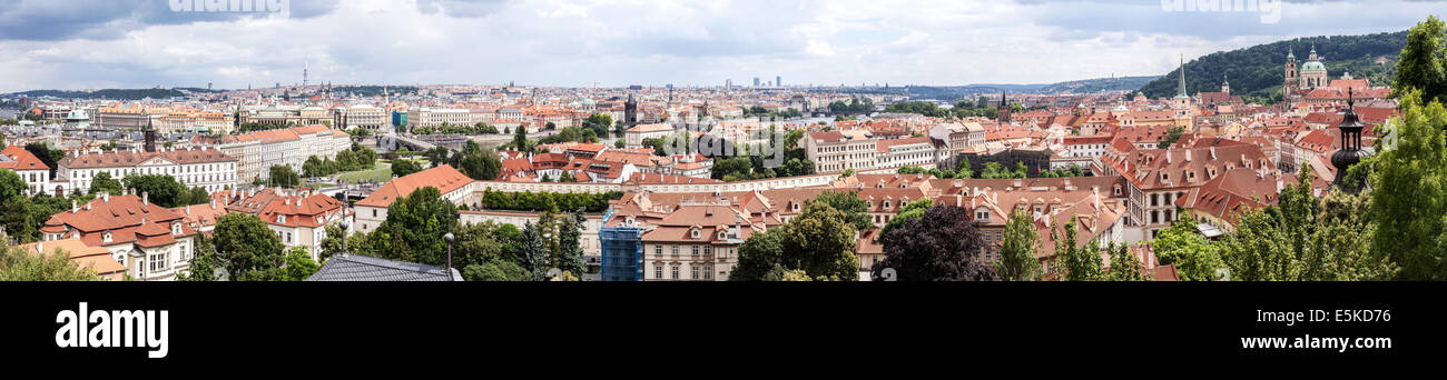 Panoramic view of Prague, Czech Republic. Stock Photo