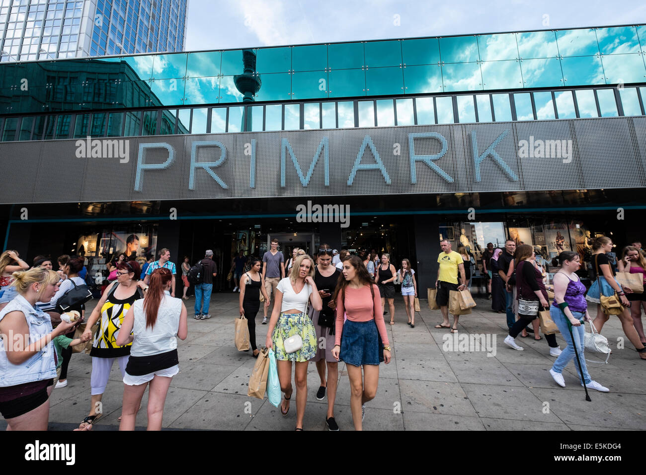 busy new Primark shop in Alexanderplatz in Mitte district of Berlin Germany Stock Photo