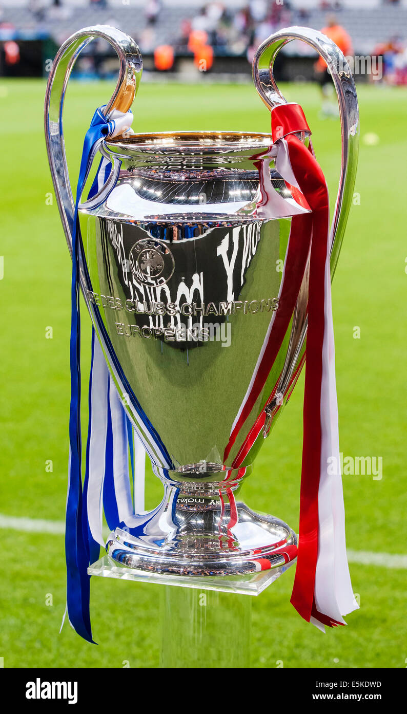 The Champions League Cup before FC Bayern Munich vs. Chelsea FC UEFA Champions League Final game Stock Photo