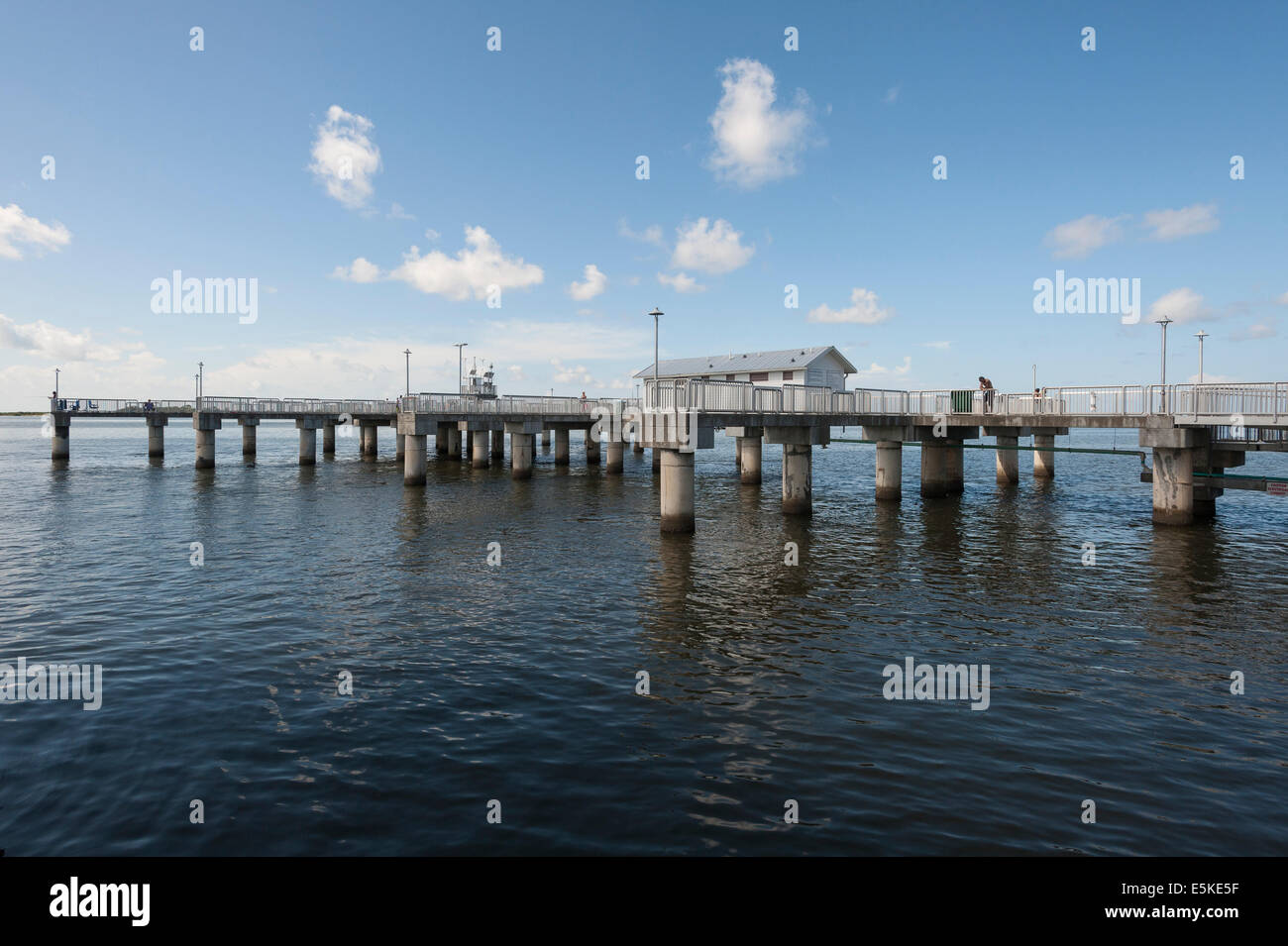 Public Fishing Pier on Dock Street Cedar Key, Florida USA Stock Photo