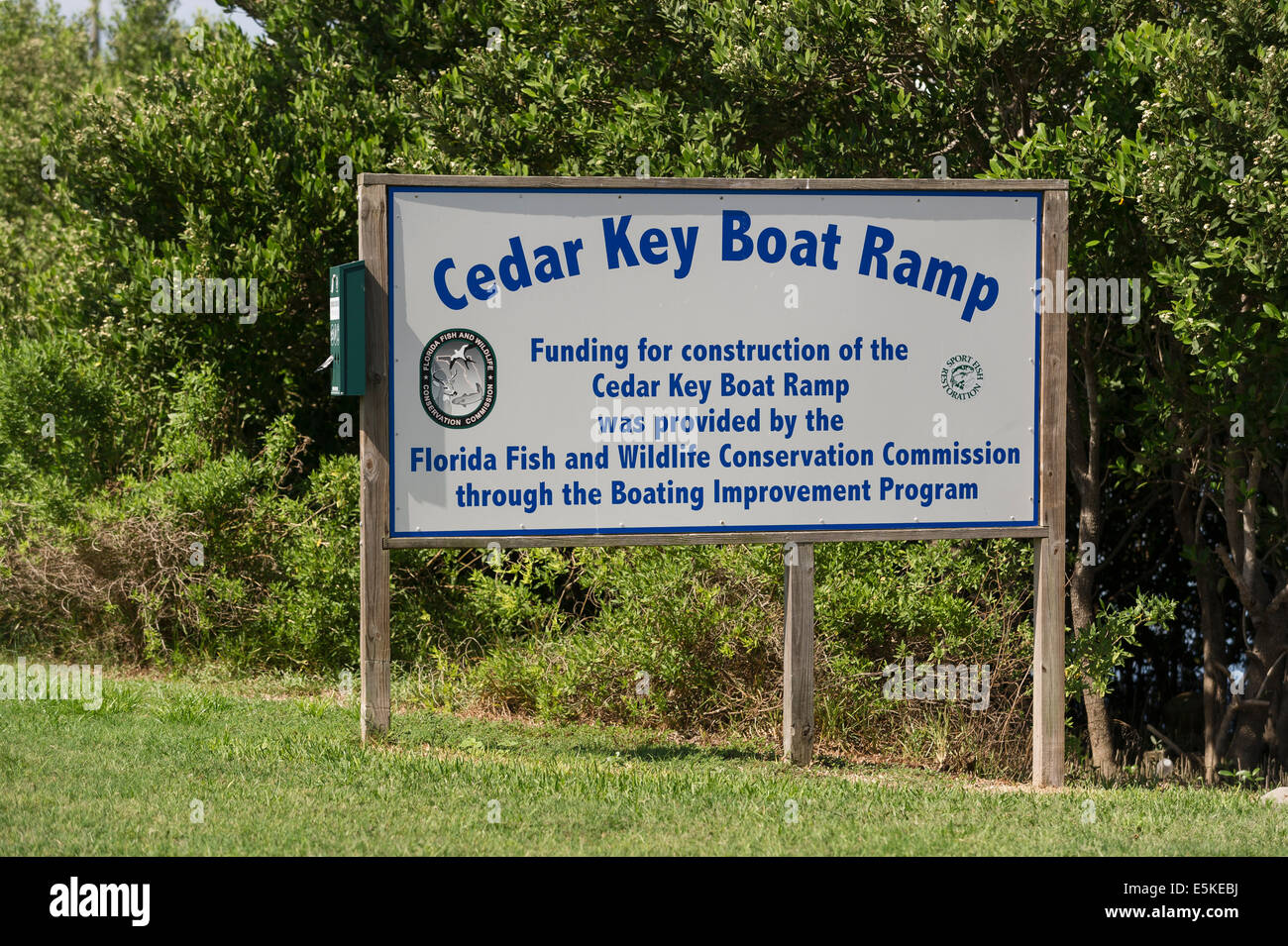 Cedar Key Public Boat Ramp, Cedar Key, Florida USA Stock Photo