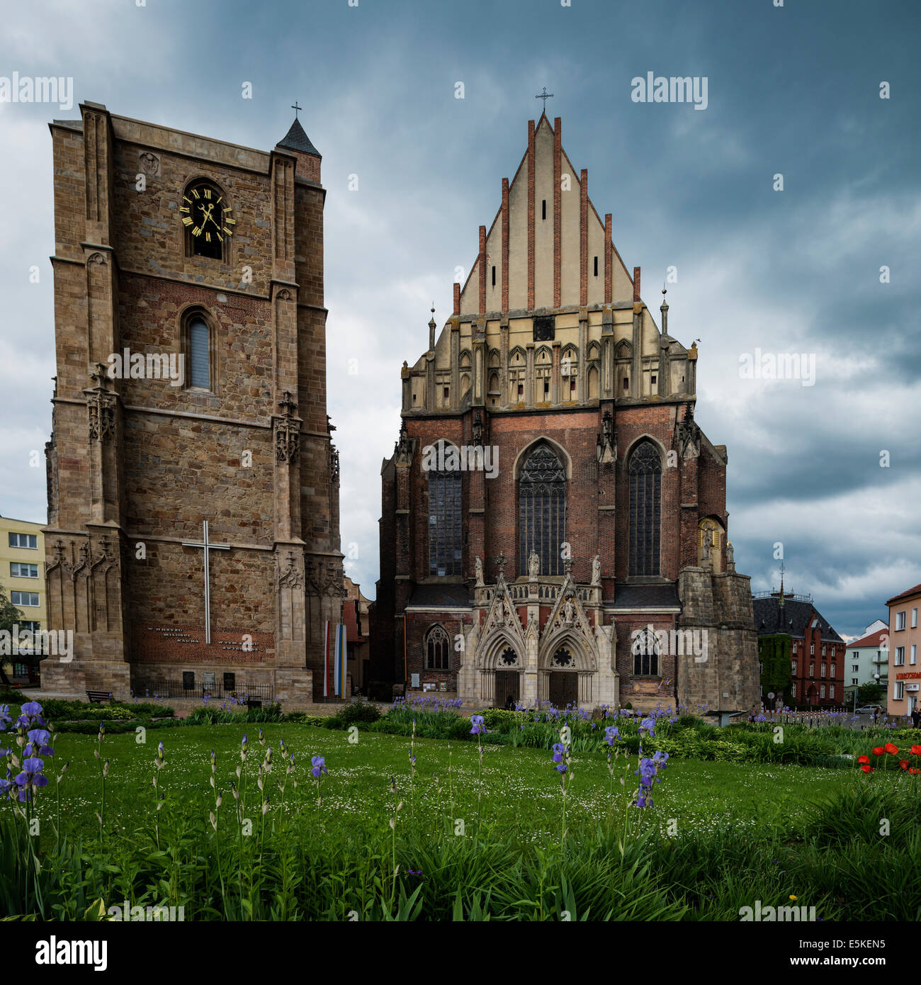 St. Jacobs and St. Agnes Church, Nysa, Opole Voivodship, Poland Stock Photo
