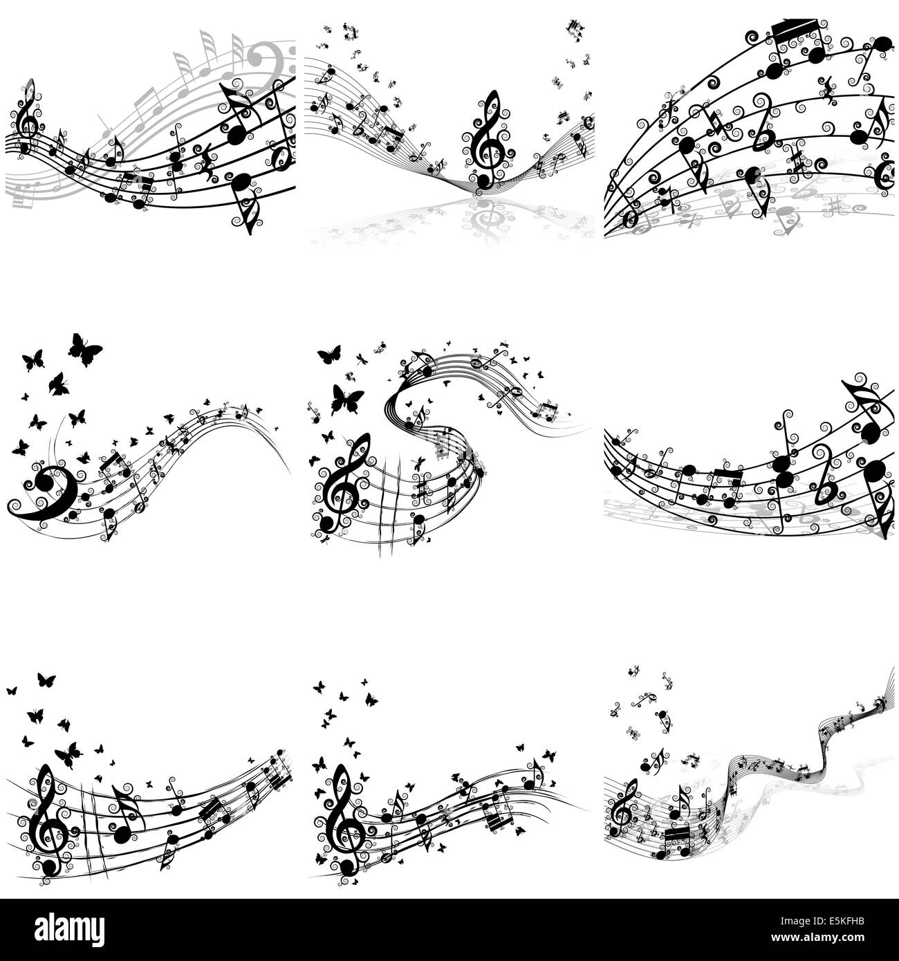 Note Slike Musical notes staff set. Vector illustration with transparency EPS10 ...