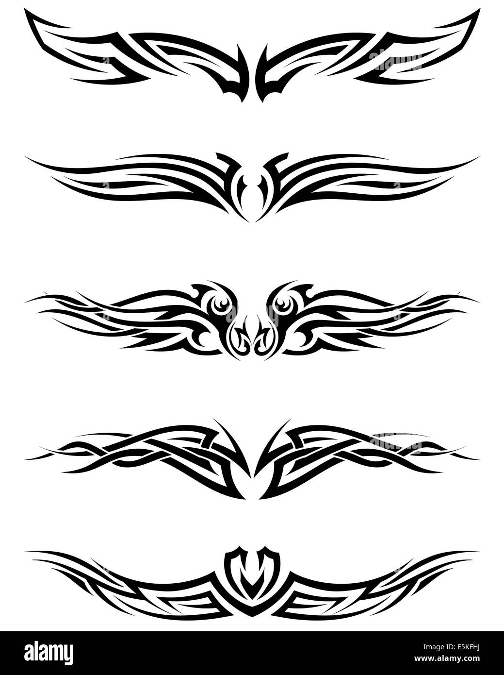 Set tribal tattoos. EPS 10 vector illustration without transparency ...