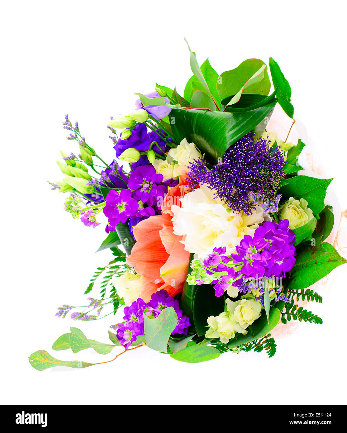 Colorful Flowers Bouquet Isolated on White Background Stock Photo - Alamy