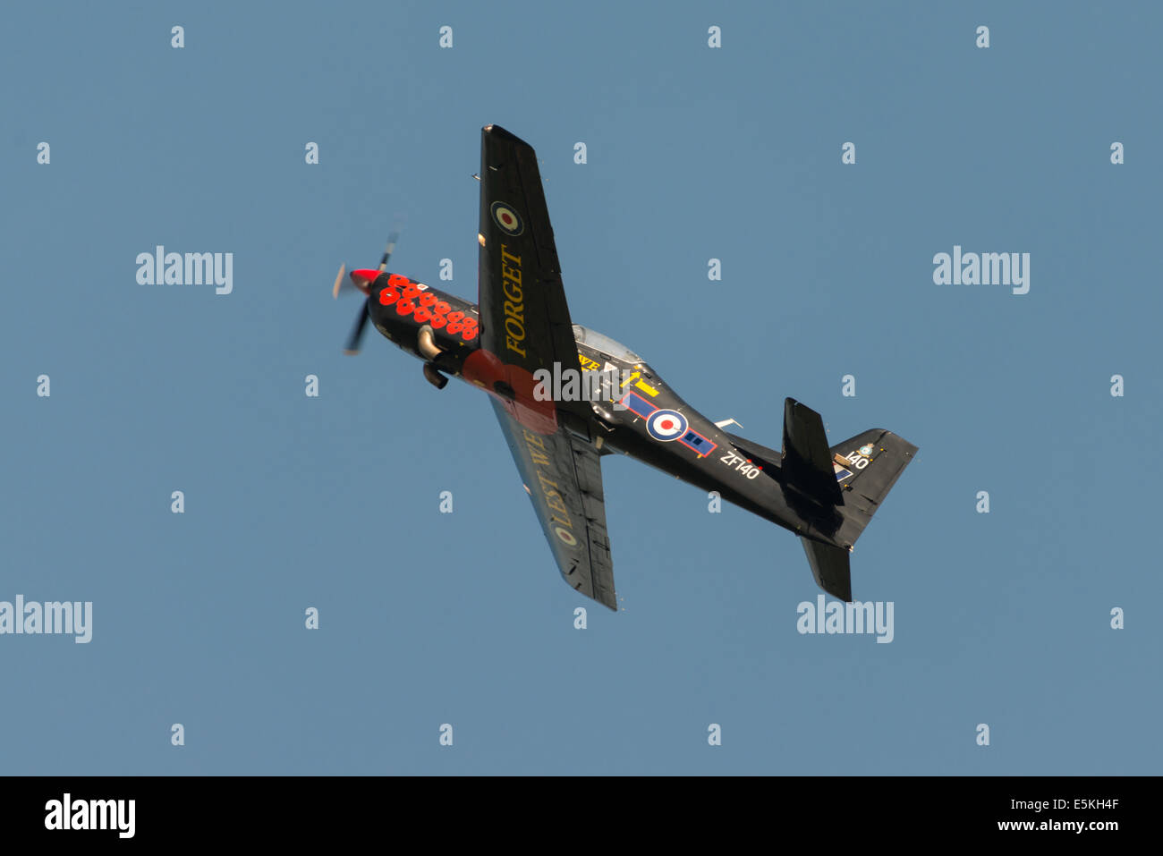 Abingdon, UK - May 4th 2014: RAF Tucano in special paint scheme seen at Abingdon Air Show. Stock Photo