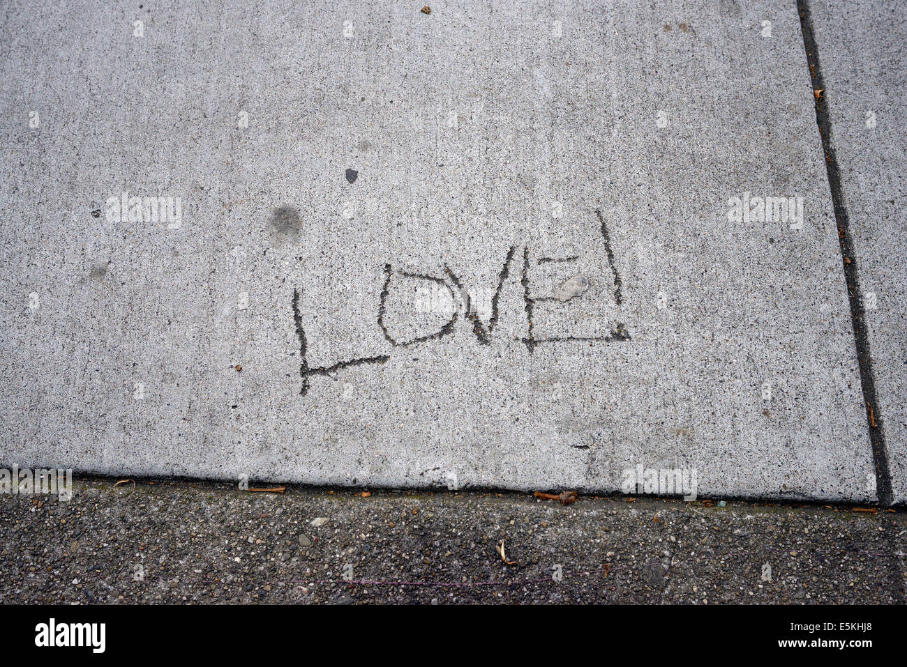 san francisco sidewalk writing love Stock Photo