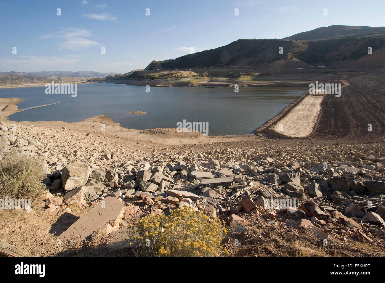 Nearly dry Echo Reservoir near Coalville, Utah Stock Photo Alamy