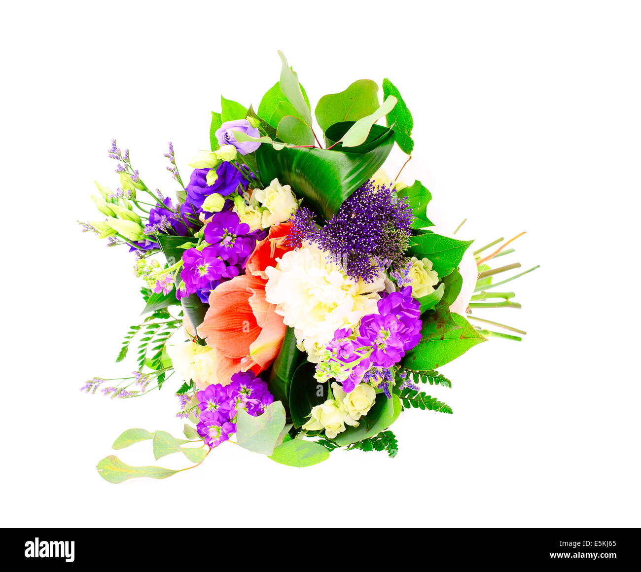 Colorful Flowers Bouquet Isolated on White Background Stock Photo - Alamy
