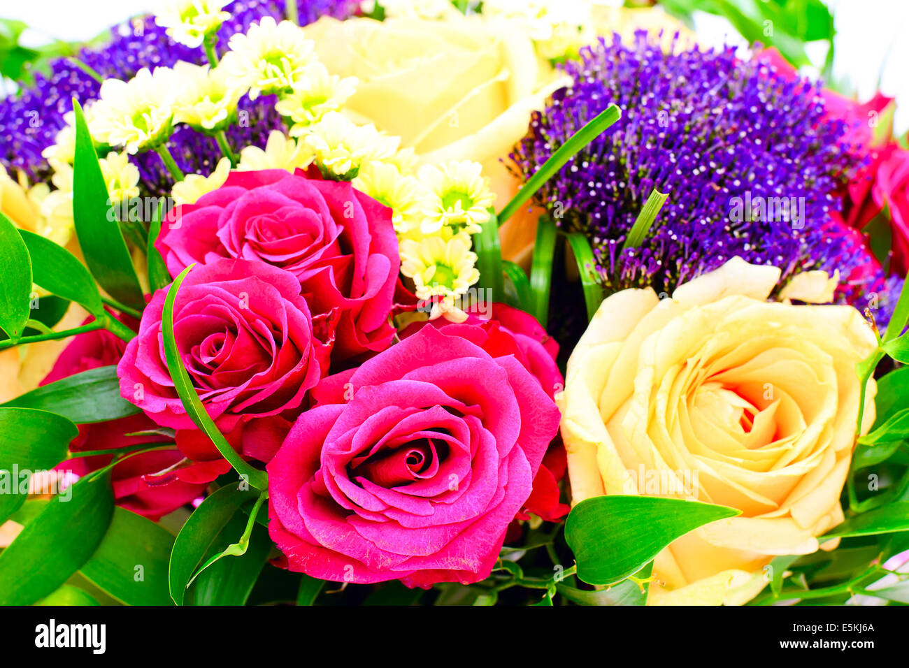 Colorful Flowers Bouquet Isolated on White Background Stock Photo - Alamy