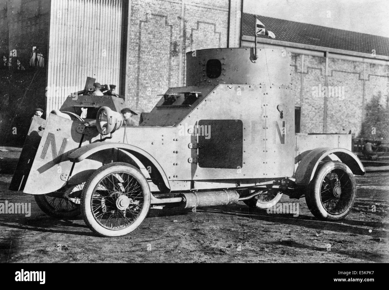 Armored car during World War I, circa 1917 Stock Photo
