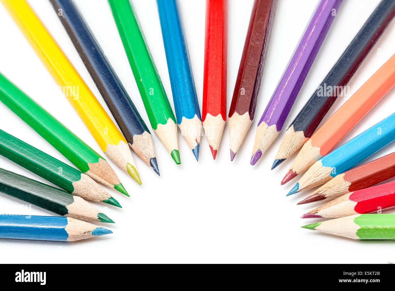 color pencils on white ,whit different colors Stock Photo - Alamy