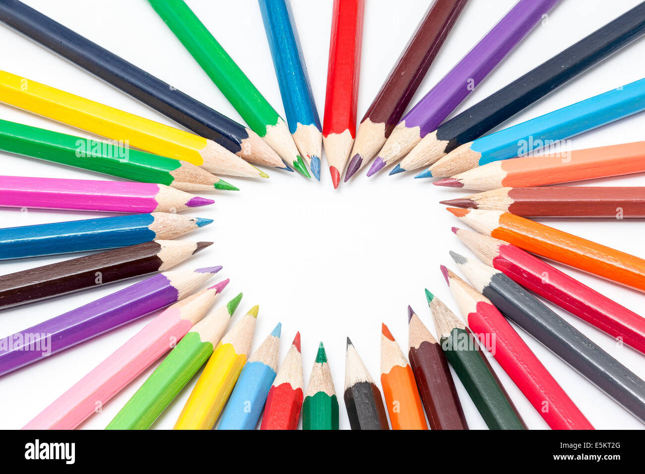color pencils on white ,whit different colors Stock Photo - Alamy