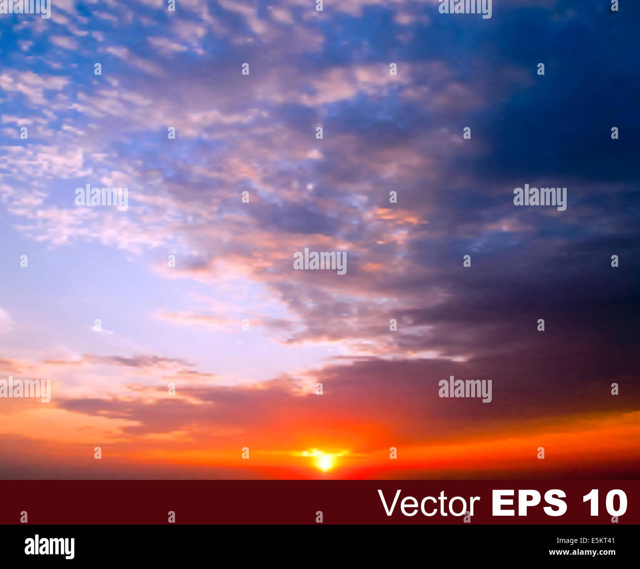 abstract nature blue background with sunset and clouds Stock Photo - Alamy