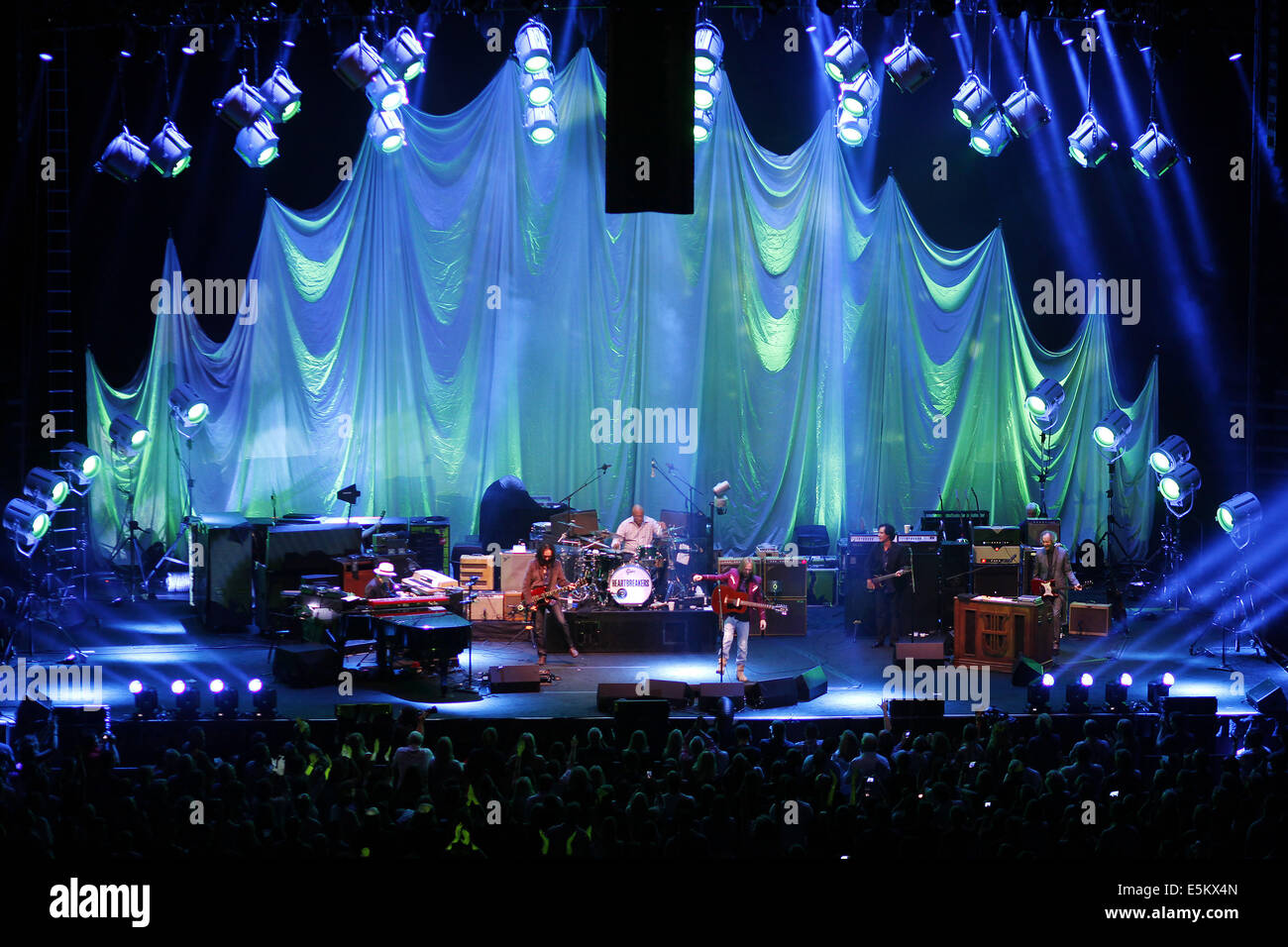 San Diego, CA, USA. 3rd Aug, 2014. August 3, 2014 - San Diego, California, USA - Tom Petty & The Heartbreakers perform on the opening night of their 2014 tour in support of their new album Hypnotic Eye in Viejas Arena at San Diego State University. Credit:  KC Alfred/ZUMA Wire/Alamy Live News Stock Photo