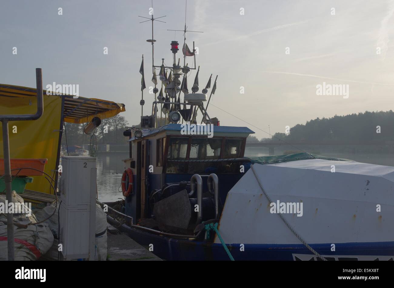 fishing boat in harbour Stock Photo - Alamy