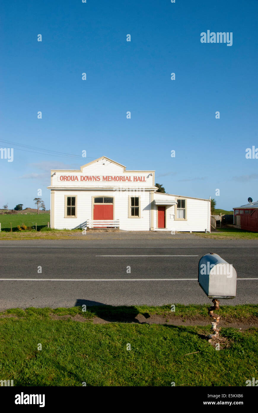 Community hall at Orua Downs, near Palmerston North, Manawatu, North Island, New Zealand Stock Photo