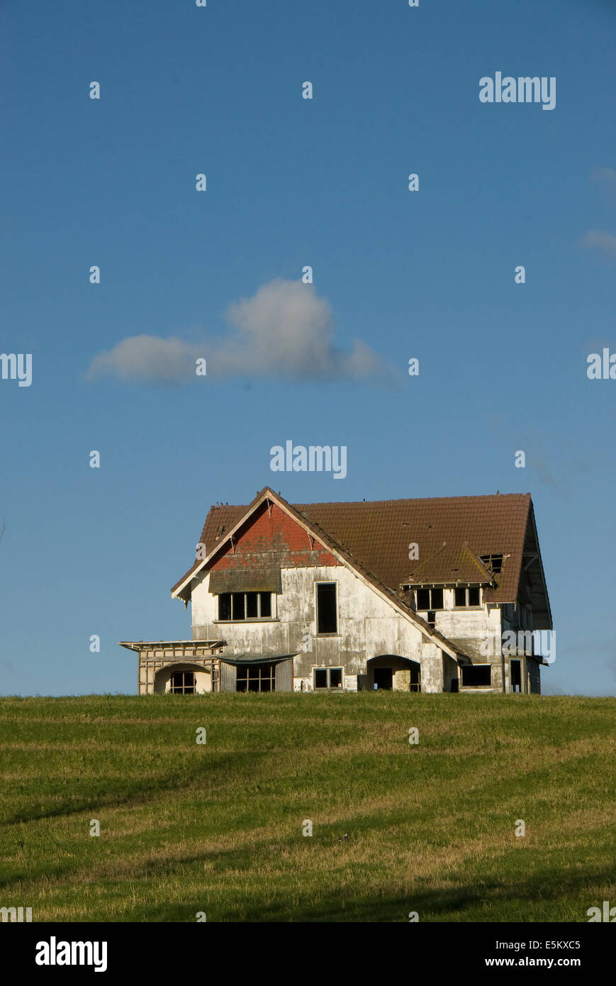 Abandoned house on hilltop near Carterton, Wairarapa