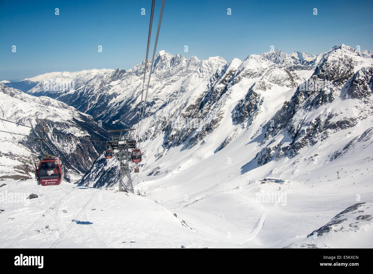 Ski resort of Neustift Stubai glacier Austria Stock Photo