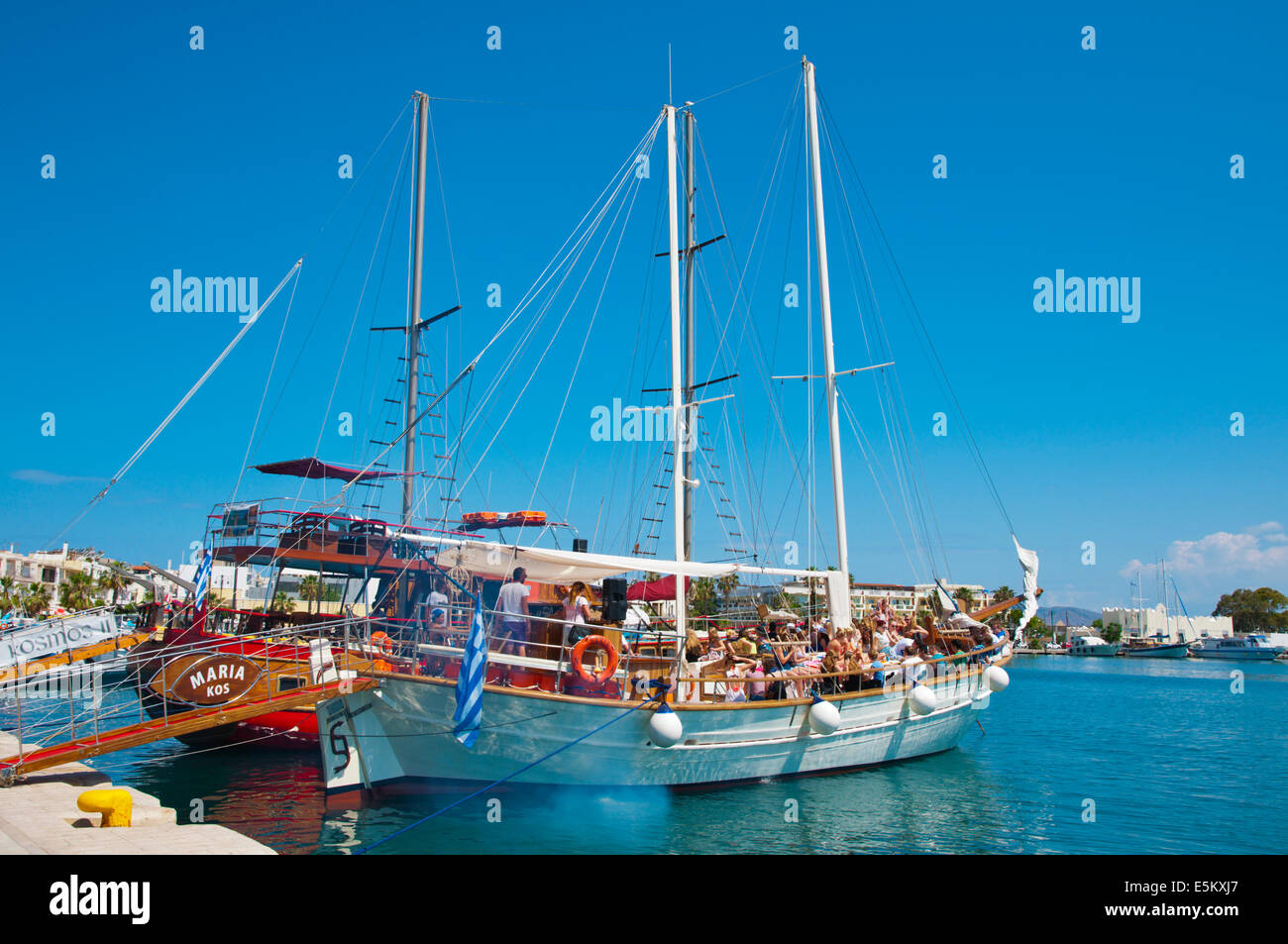 Harbour, Kos town, Kos island, Dodecanese islands, South Aegean region, Greece, Europe Stock Photo