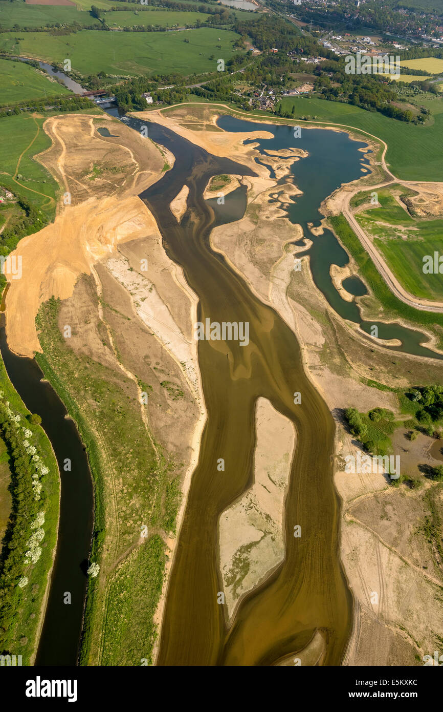 Reconstruction of the mouth of the Lippe River by the Lippeverband water management association, Rhine River estuary Stock Photo