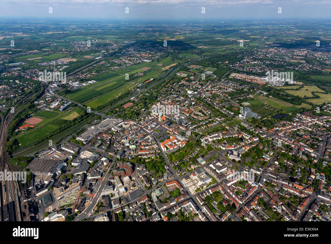 Aerial view, green belt around Hamm, Ruhr district, North Rhine-Westphalia, Germany Stock Photo