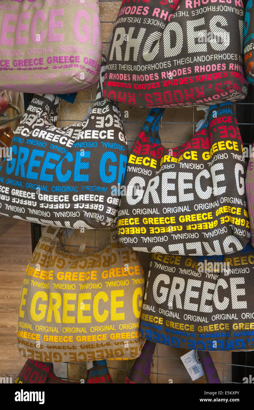 Souvenir bags, old town, Rhodes town, Rhodes island, Dodecanese islands