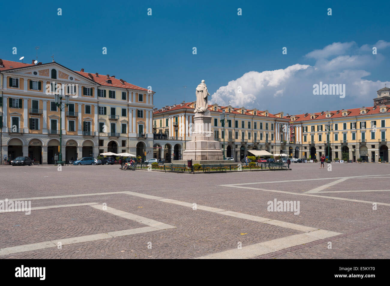 The Piazza Tancredi Galimberti or Galimberti square, Cuneo, Piedmont, Italy Stock Photo