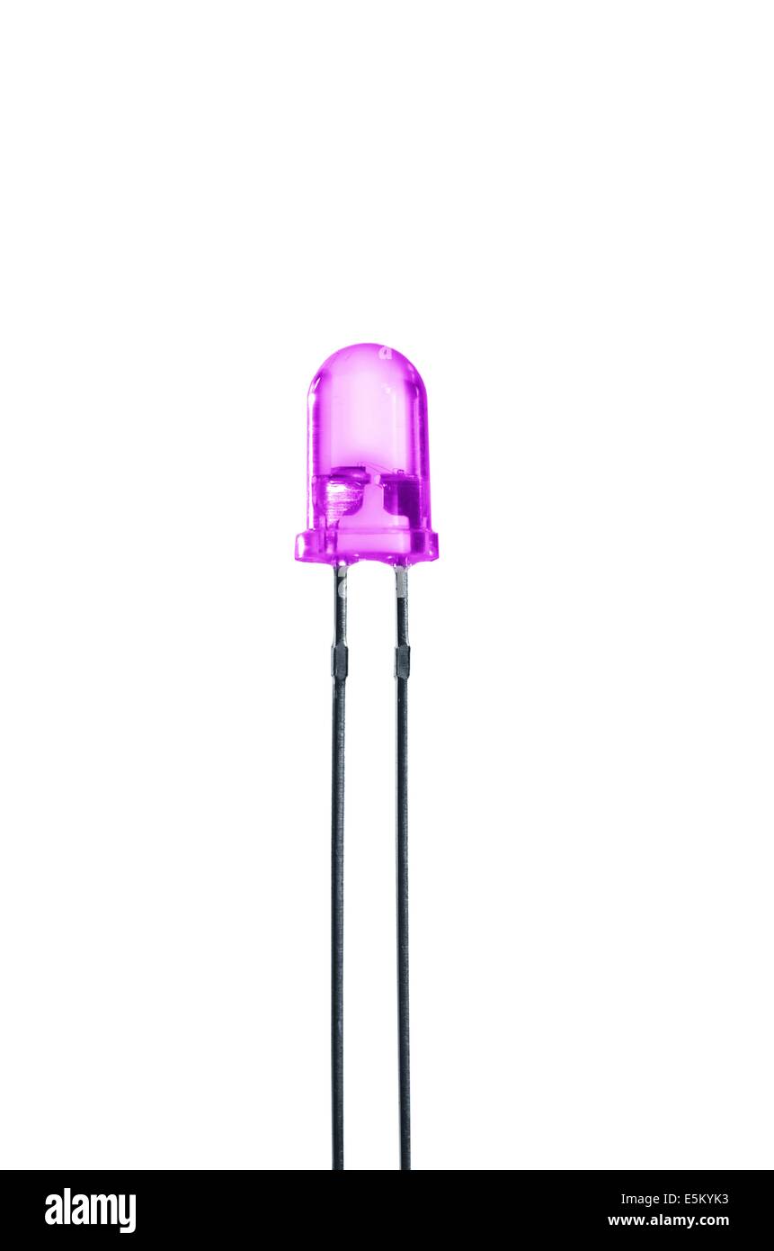 violet diode on white background Stock Photo