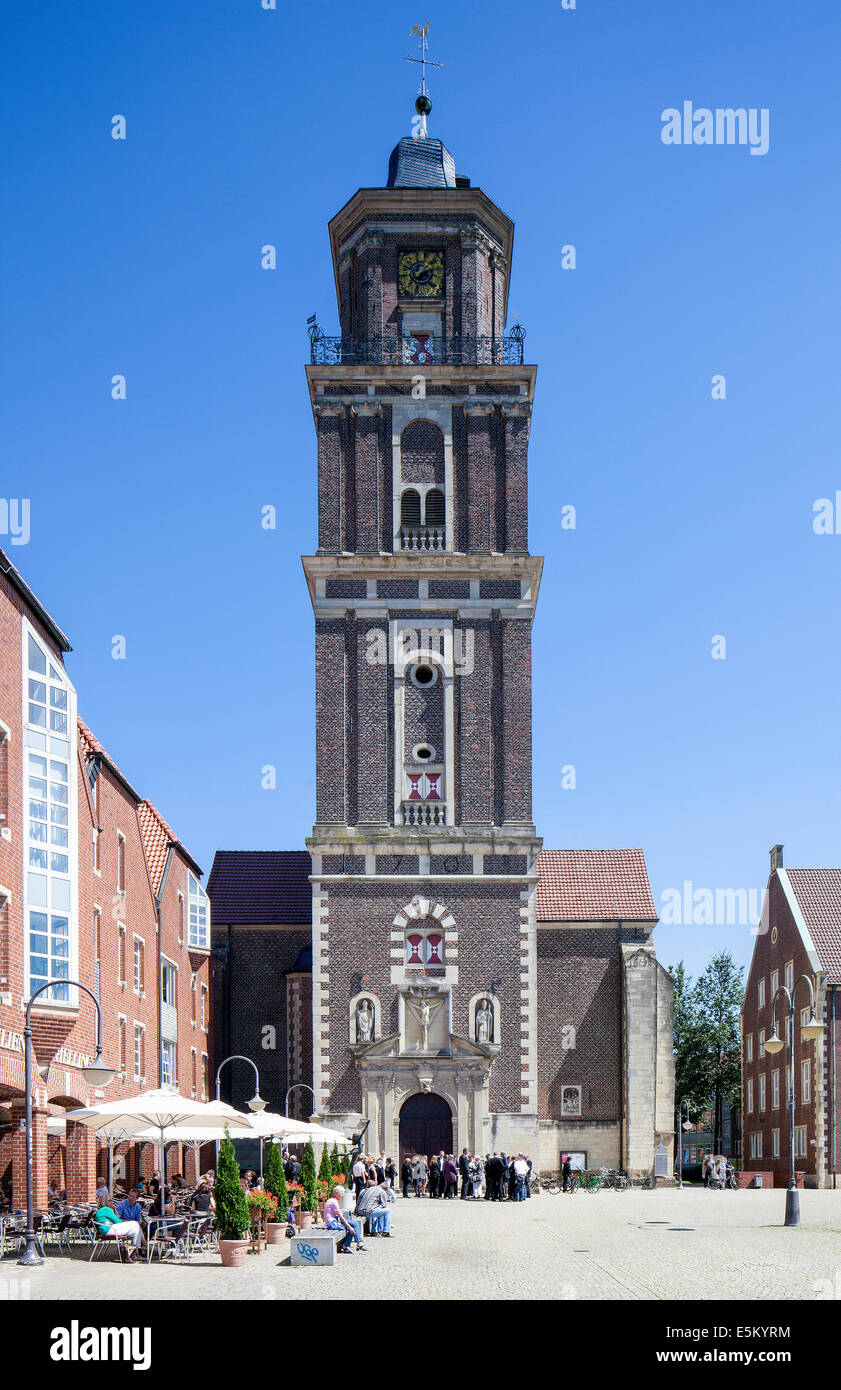 Church of St. Lamberti, Markt square, Coesfeld, Münsterland, North Rhine-Westphalia, Germany Stock Photo