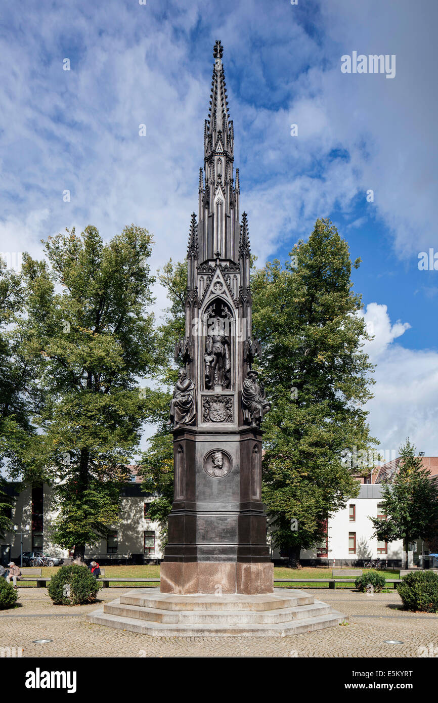 Rubenow monument by Friedrich August Stüler, Hanseatic City of Greifswald, Mecklenburg-Western Pomerania, Germany Stock Photo