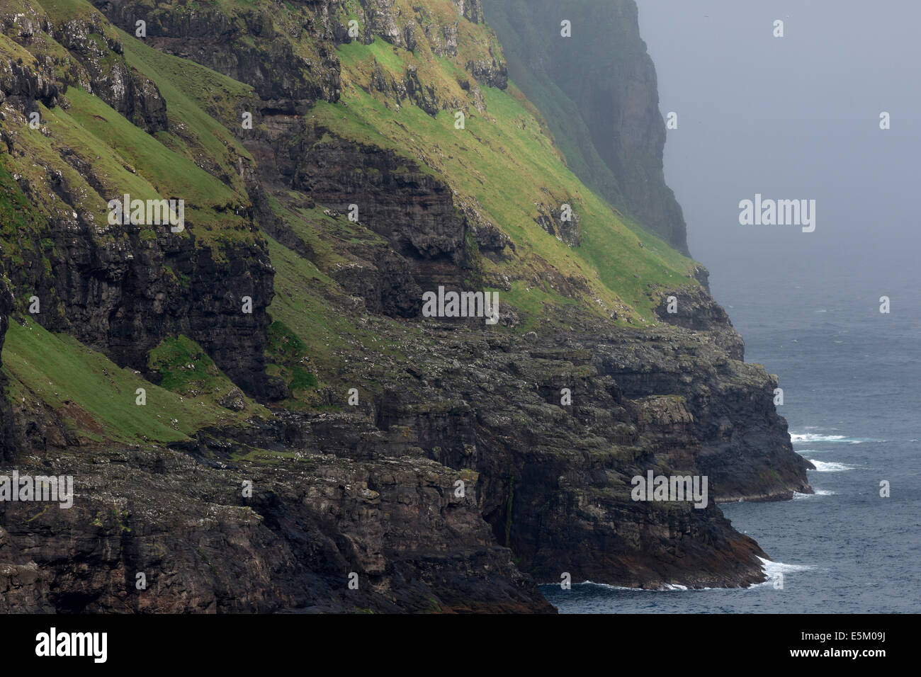Cliff near Tjornuvik, Streymoy, Faroe Islands, Denmark Stock Photo