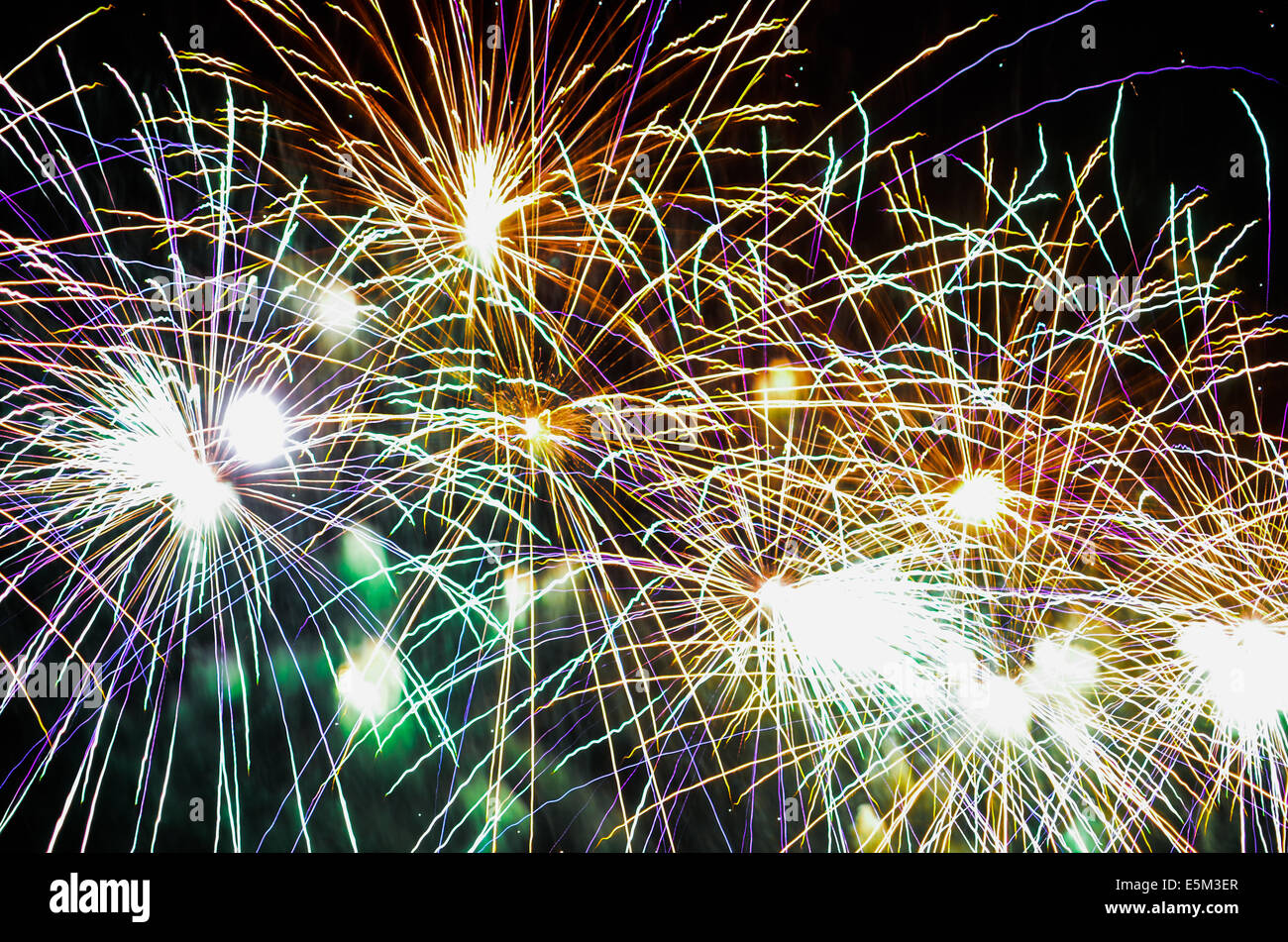 Fireworks on New Years eve in Geneva Stock Photo Alamy